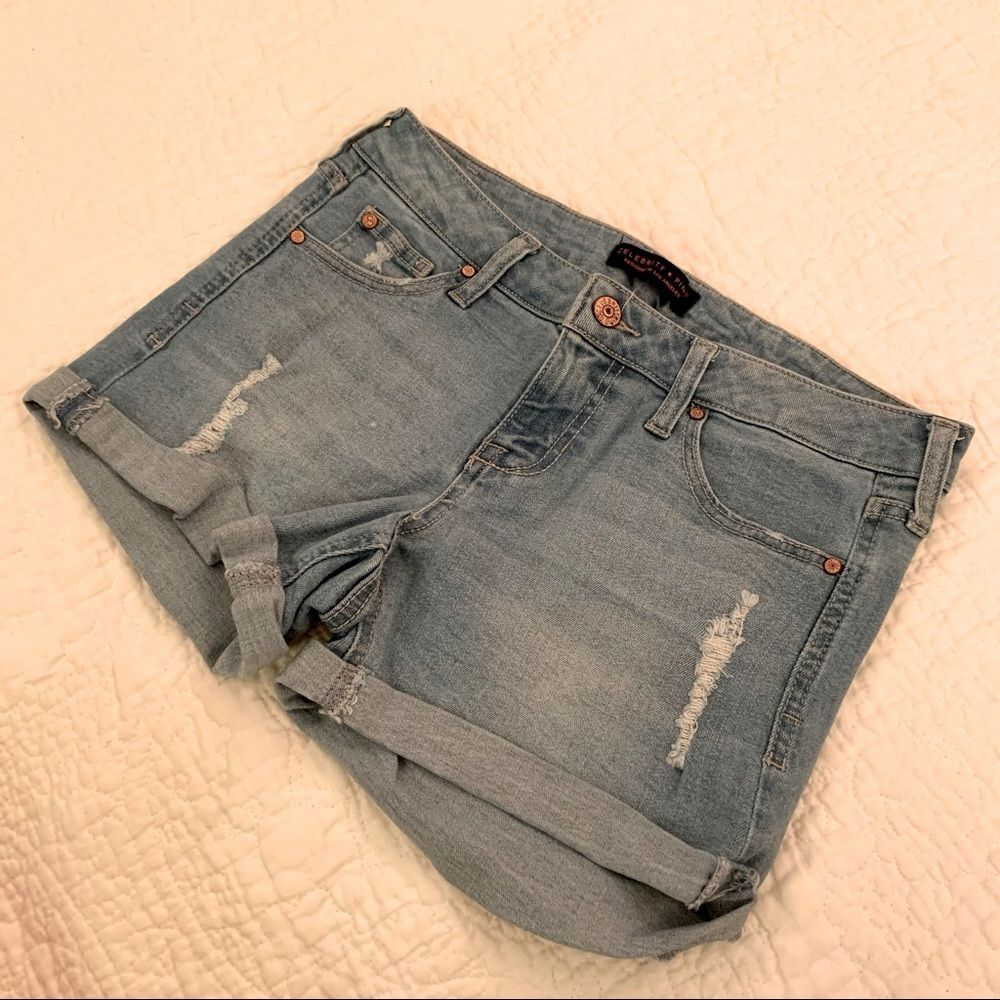 Celebrity Pink Denim Shorts Cuffed Distressed (Orig. $34)